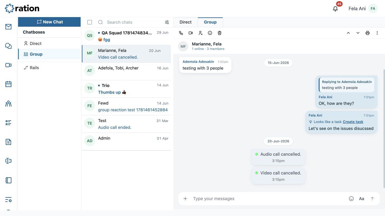 Live group conversation