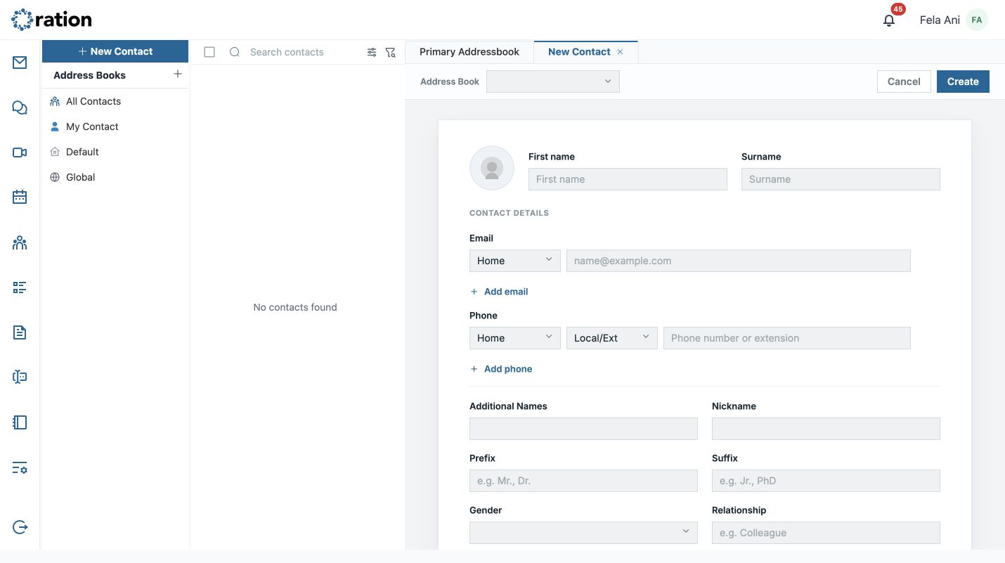 Expanded contact fields