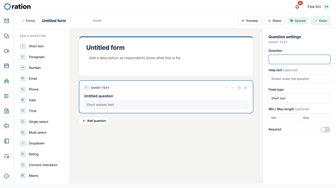 Forms builder