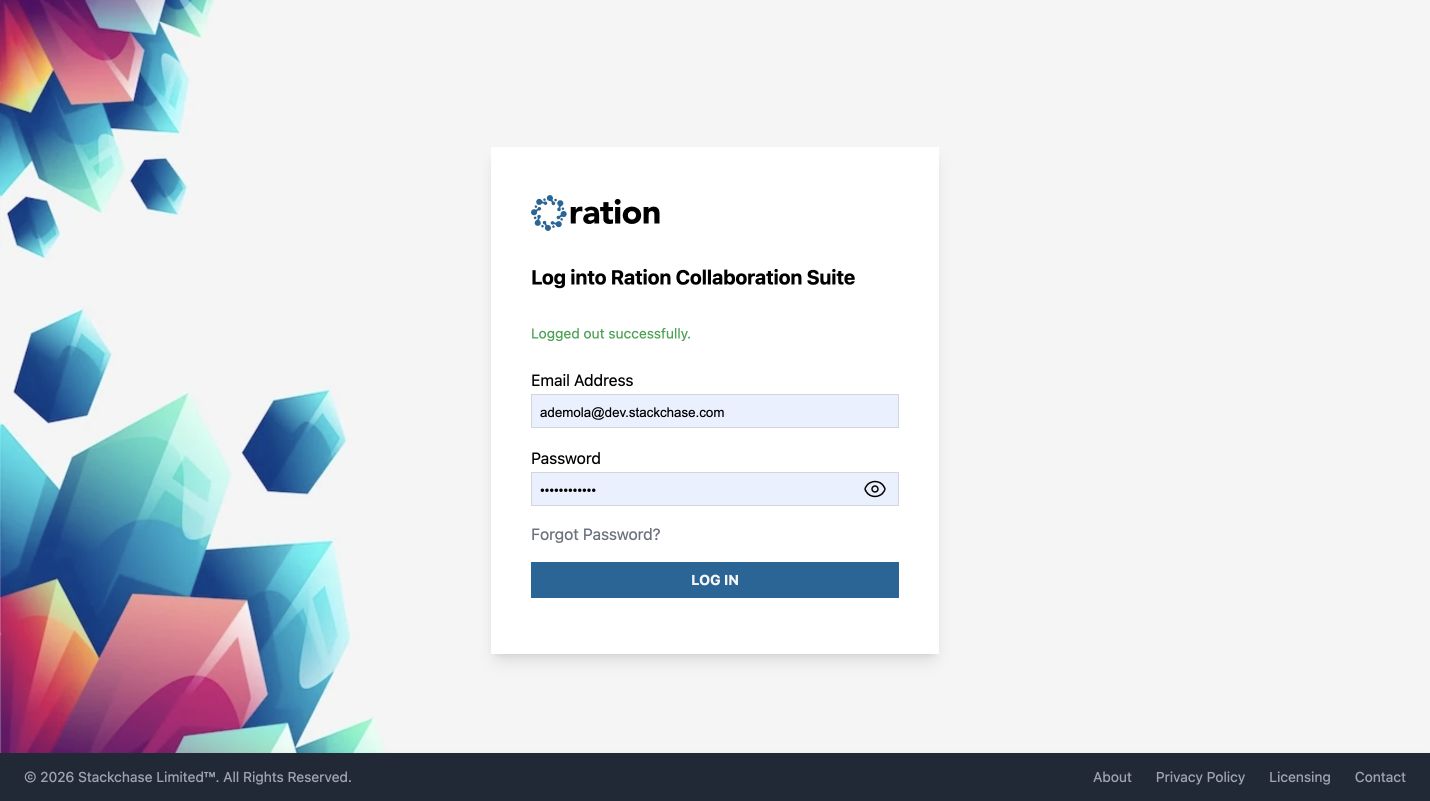 Ration sign-in page