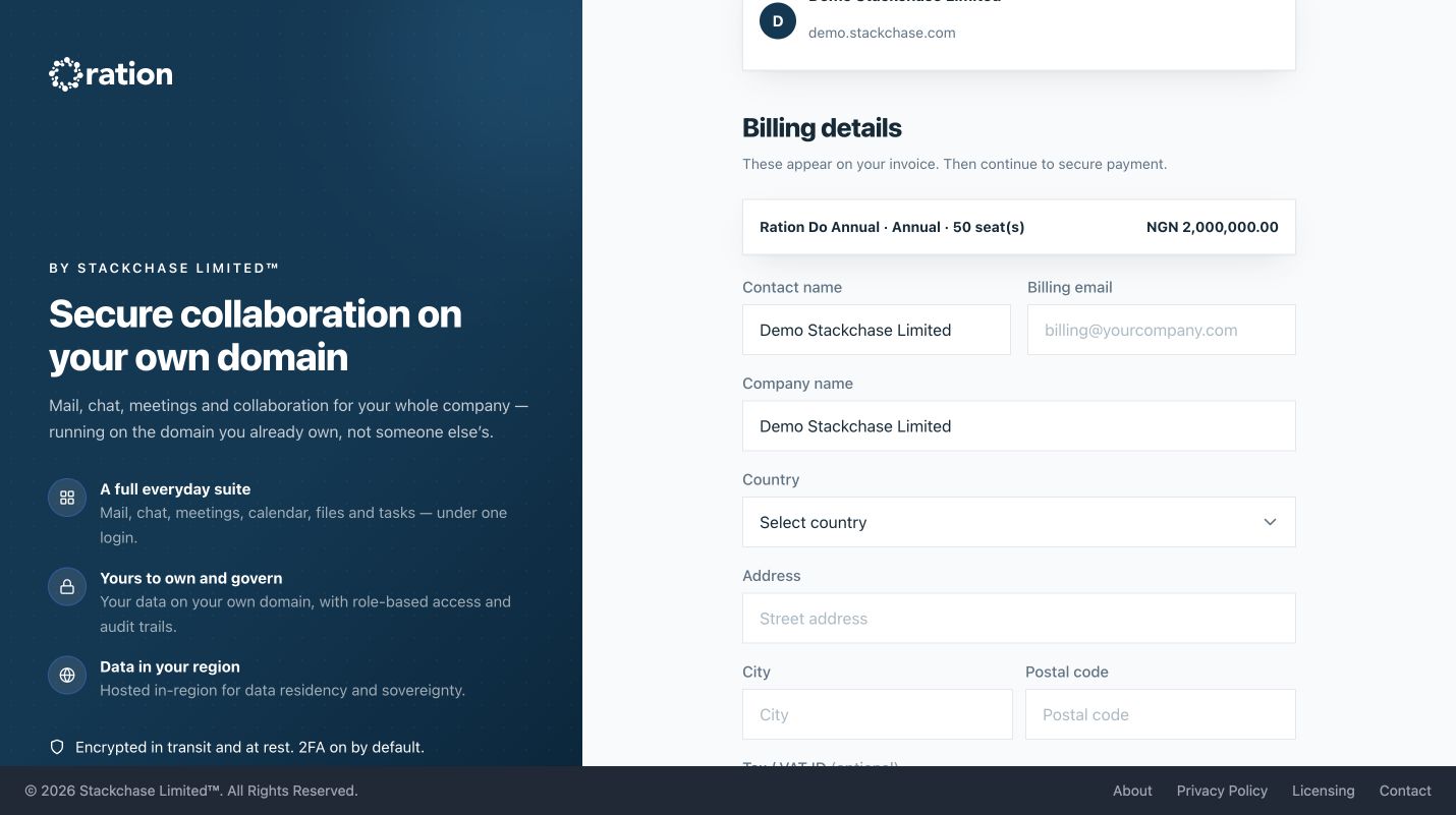 Billing-details entry before secure payment