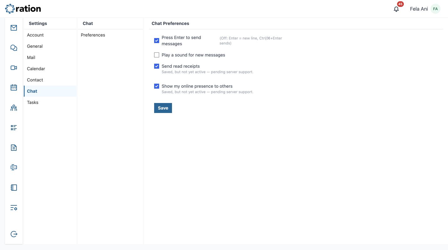 Chat preferences