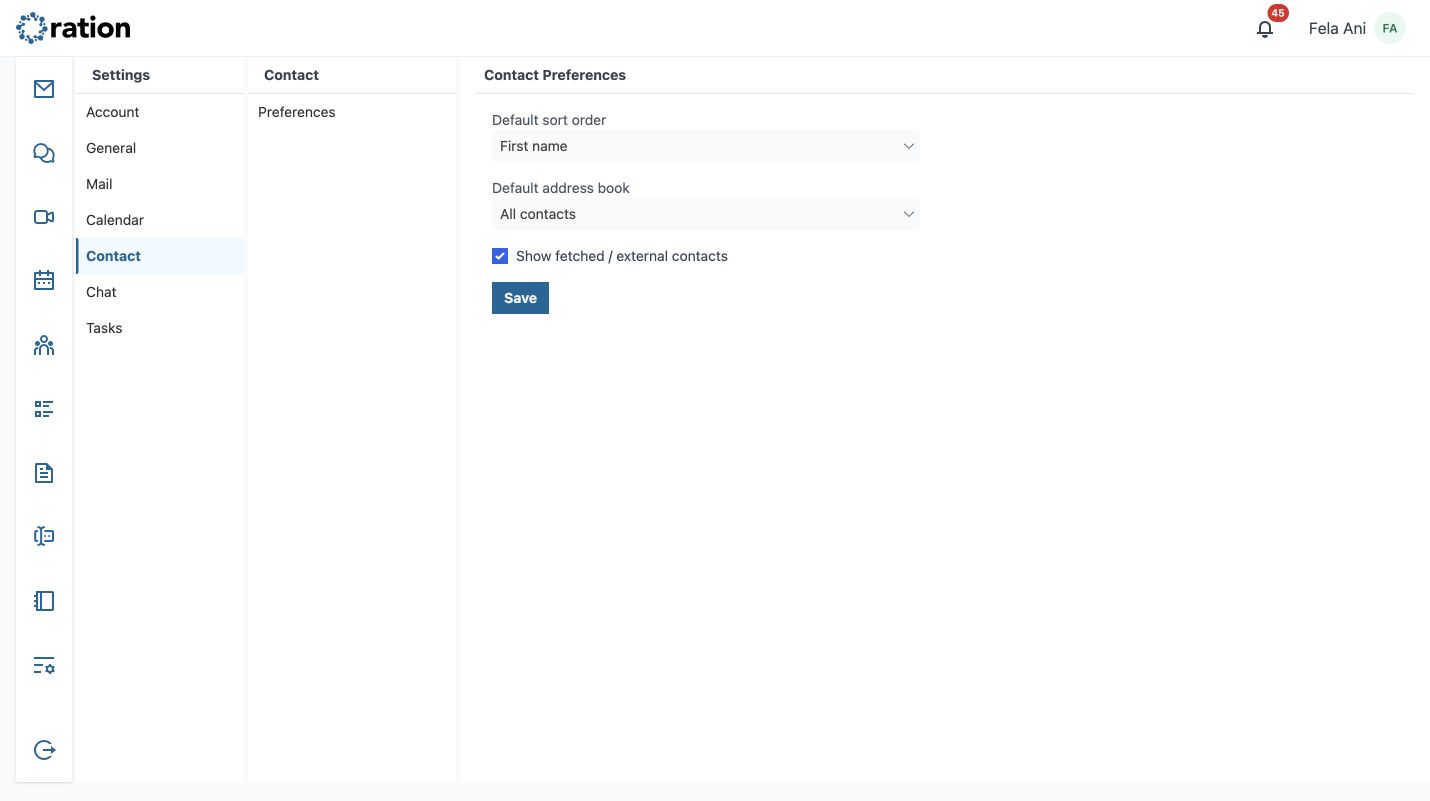 Contact preferences