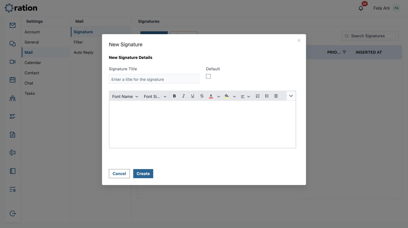 New signature editor