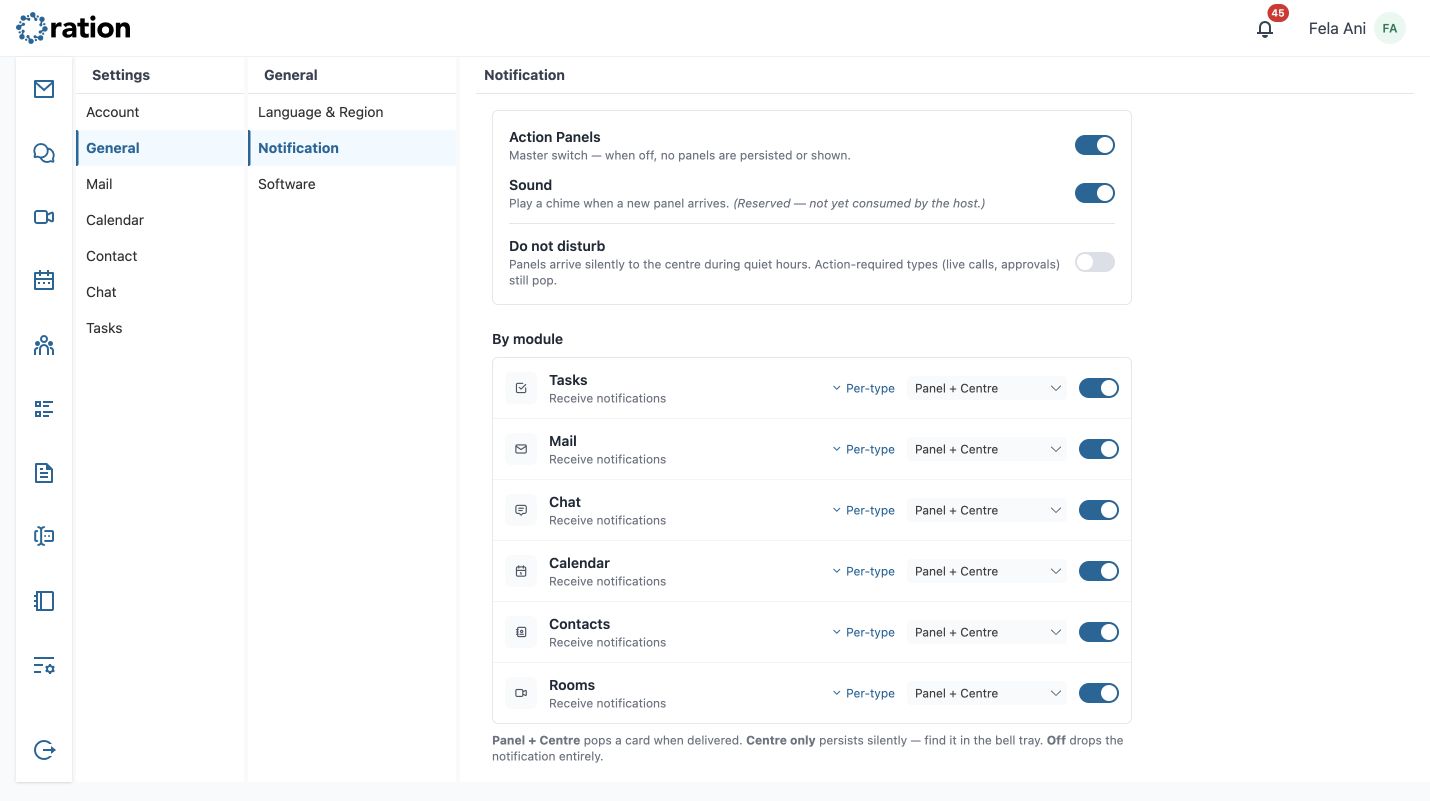 Notification settings