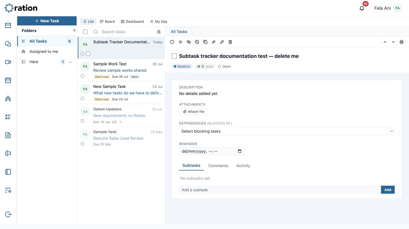 Task with no subtasks